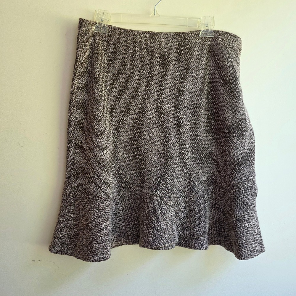 Express Brown Marled Knit Flounce Hem Mini Skirt A-Line Y2K Soft Girl Large